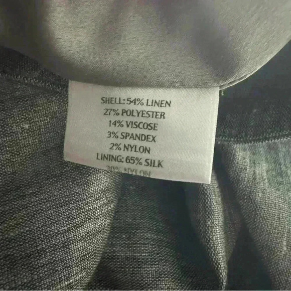 Eileen Fisher Women’s Petite Small Silver Gray Linen Front Flap Mini Skirt - Picture 6 of 9